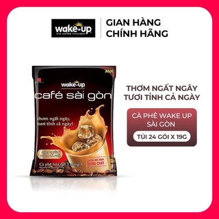 (Combo 10 Túi) Cà Phê Sữa Wake - Up Sài Gòn (Túi 24 Gói 19g), Cafe Coffee