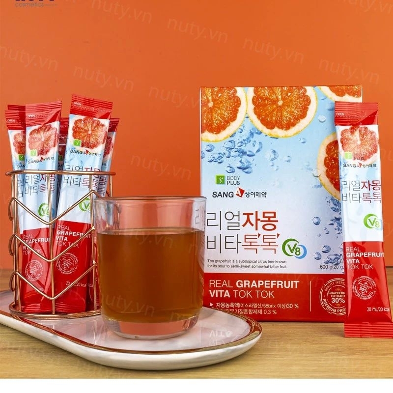 Trà Bưởi Đỏ Giảm Cân Sanga [MẪU MỚI] Hàn Quốc 30 gói hỗ trợ giảm cân, đẹp da