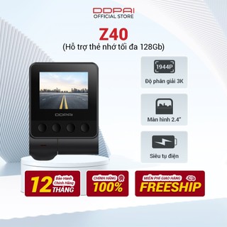 Camera Hành Trình Ô Tô DDPai Z40/Z40 Trọn Bộ Độ Phân Giải 1944P Màn Hình LCD 2.4" - Hàng Chính Hãng - Bảo Hành 12 Tháng