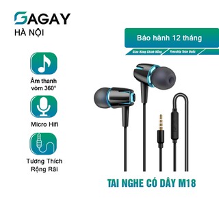 Tai nghe có dây Gaming giá rẻ M18 Bass mạnh mẽ,Chống Ồn Có Mic In Ear Cho Android Gagay