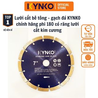 Lưỡi cắt bê tông - gạch đá KYNKO chính hãng phi 180 có răng lưỡi cắt kim cương