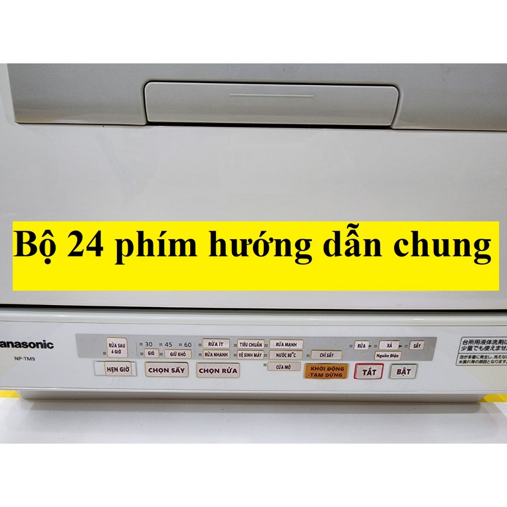 Tem hướng dẫn tiếng Việt cho máy rửa bát nội địa Nhật (Bộ 24 phím) [Bộ đầy đủ]