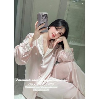 B35 pijama tiểu thư hồng mới- bộ ngủ mặc nhà cao cấp hàng quảng châu cao cấp- bộ ngủ nữ đơn giản tiểu thư