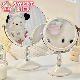 Gương để bàn phong cách tiểu thư cổ điển vintage - Gương trang điểm 2 mặt decor trang trí phòng hình tròn