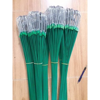 Móc kẽm treo chậu lan, chậu cây bọc nhựa xanh dài 70cm