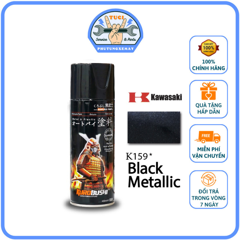 Sơn Samurai K159 Màu Đen Kim Loại Samurai - Sơn Xịt Chính Hãng