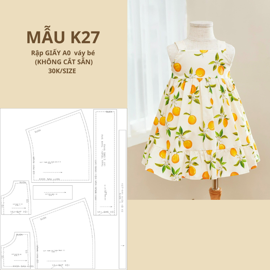 RẬP GIẤY A0 VÁY BÉ K27