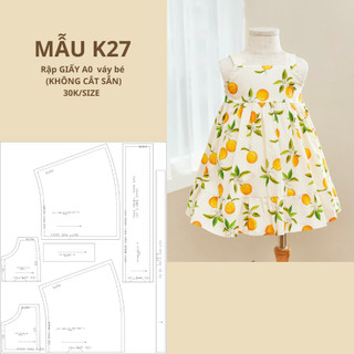 Rập giấy a0 váy bé k27