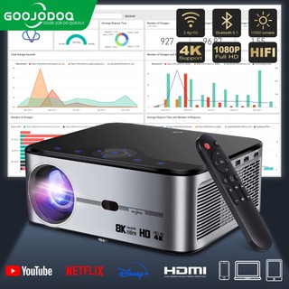 Máy Chiếu mini 4K GOOJODOQ Full 1080p Bluetooth Tích Hợp Loa Hỗ trợ đồng bộ màn hình điện thoại thông minh cho Android