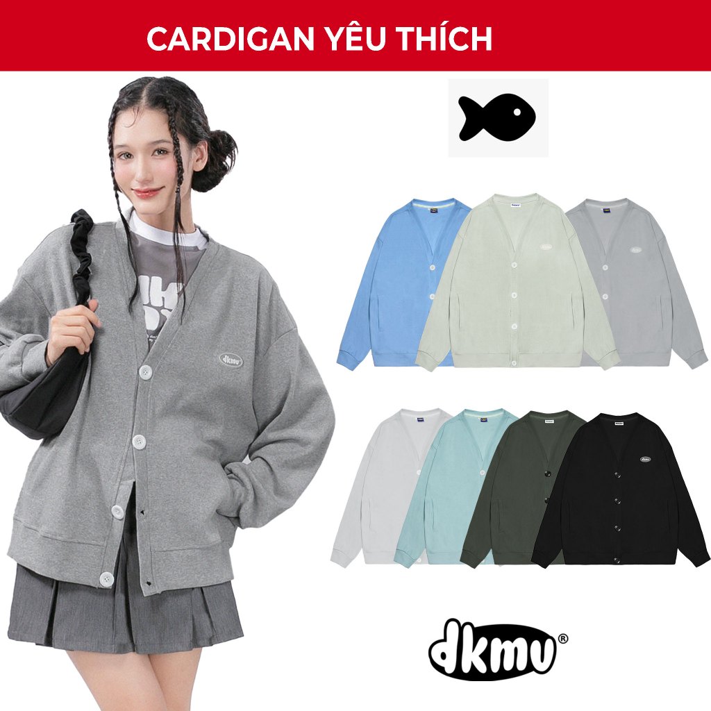 Áo Cardigan Nữ Local Brand Form Rộng Dkmv Thun Gân Dày Dặn Co Giãn, Nhiều Màu Tôn Da Rib Cardigan | K09 - Ak2