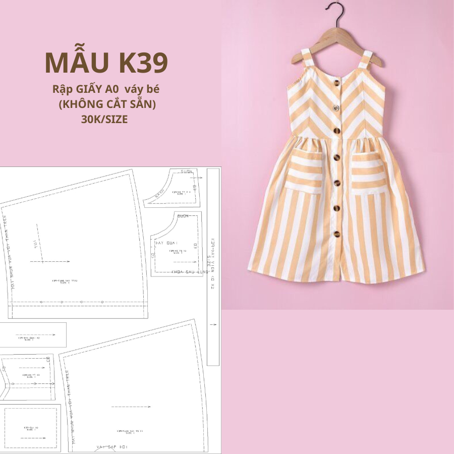 RẬP GIẤY A0 VÁY BÉ K39