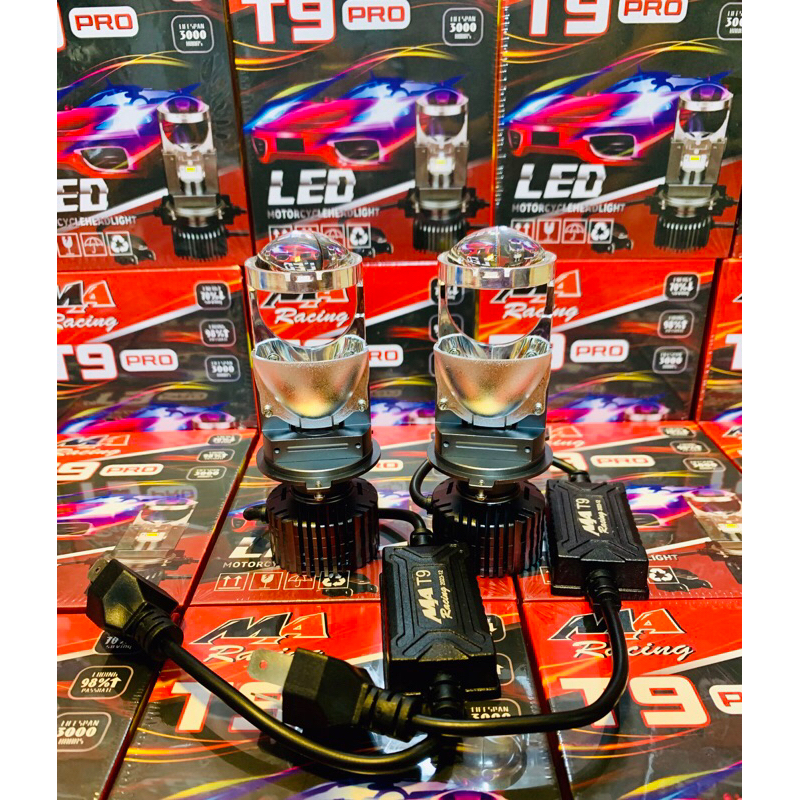 Đèn Bi Cầu Mini T9 Pro 60w M.A Racing siêu sáng chânH4 lắp Zin