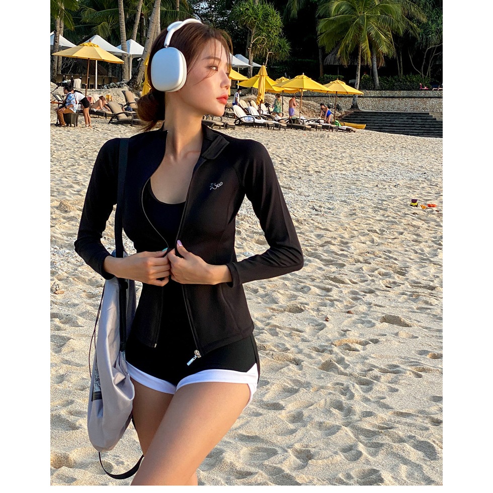 Bikini đồ bơi 3 mảnh HỌC BƠI, THỂ THAO, tay dài chống nắng cao cấp- Jelly Sea