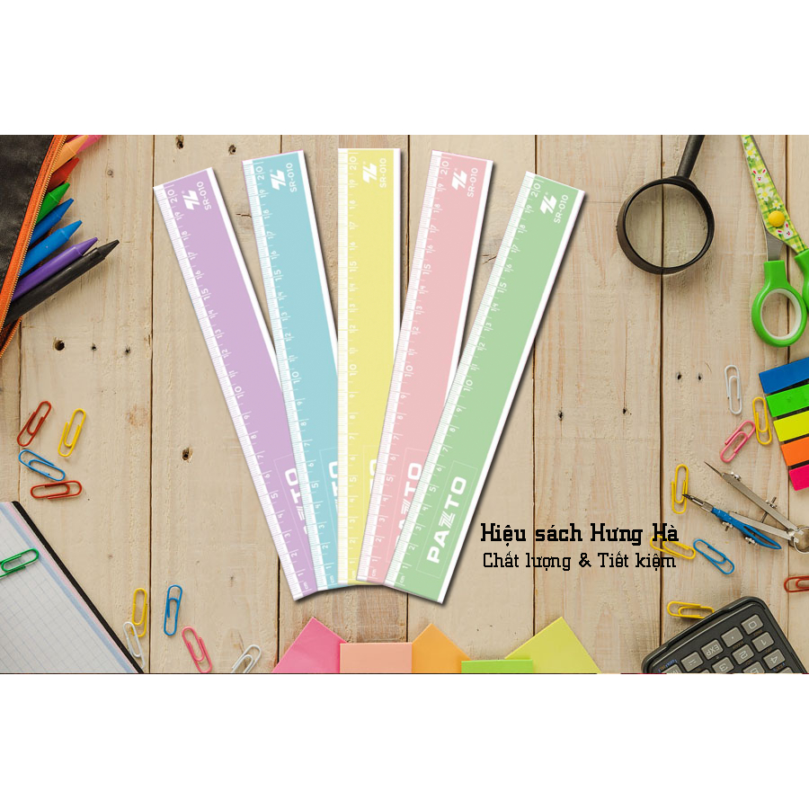 set 5 chiếc thước kẻ Thiên Long Pazto 20cm màu pastel SR-010