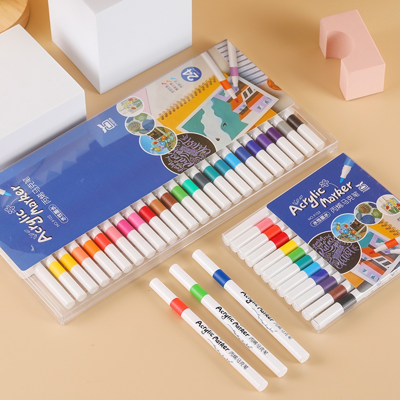 Combo bút dạ marker màu acrylic 48 màu ANDY KIDS Bút dạ cao cấp không thấm nước cho sơn nghệ thuật mọi chất liệu