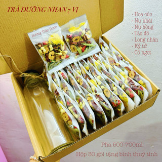 Trà Dưỡng Nhan Thảo Mộc 7 Vị Pha 500-700ml Thanh Lọc Cơ Thể Sáng Da (Hộp 10-30 gói)