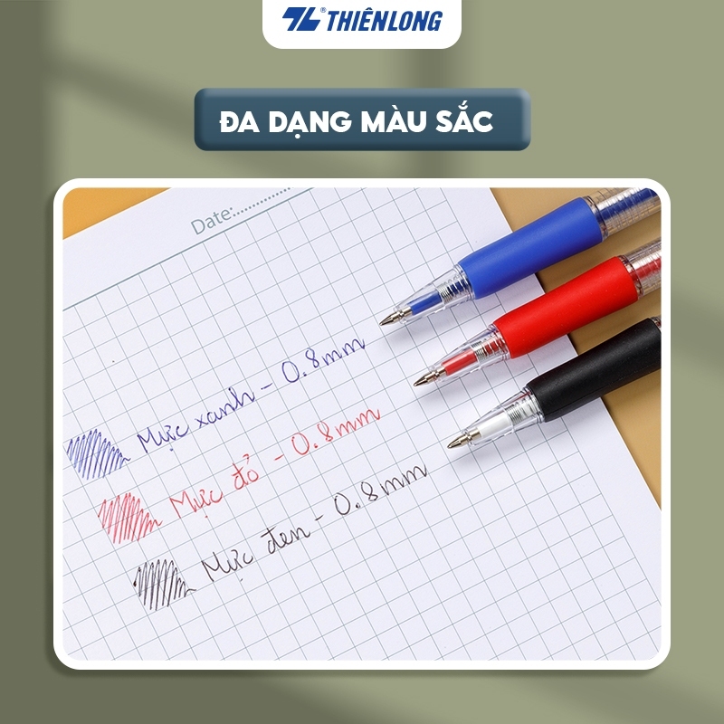 Combo 20/50/100 Bút bi mực đỏ Thiên Long TL-025