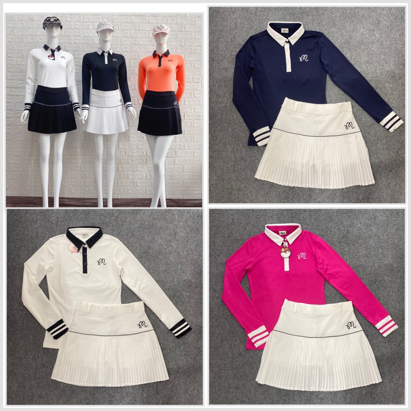 Áo dài tay golf, tennis, cầu lông nữ xinh quá ạ, chất thun co giãn, dày dặn, lên phom xinh