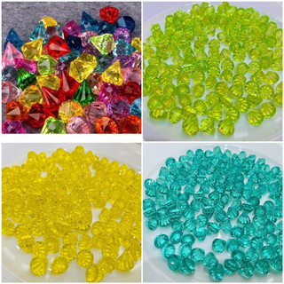 50g-100g chuỗi hạt pha lê nhựa hình kim cương 10-12mm