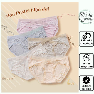 [Chính hãng VORONIN] Quần lót bầu QL 7040 cạp chéo co giãn chất cotton sợi tre mỏng mát mùa hè kháng khuẩn cho mẹ bầu