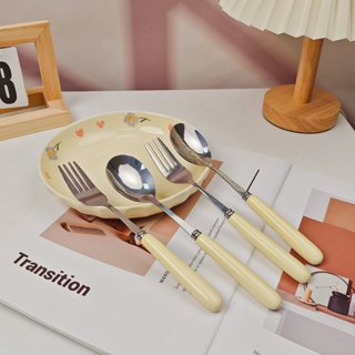 Bộ chén sứ ,bộ dụng cụ , muỗng , đũa , thìa ăn cơm gia đình hoa kem siêu đáng yêu - Gốm sứ SH