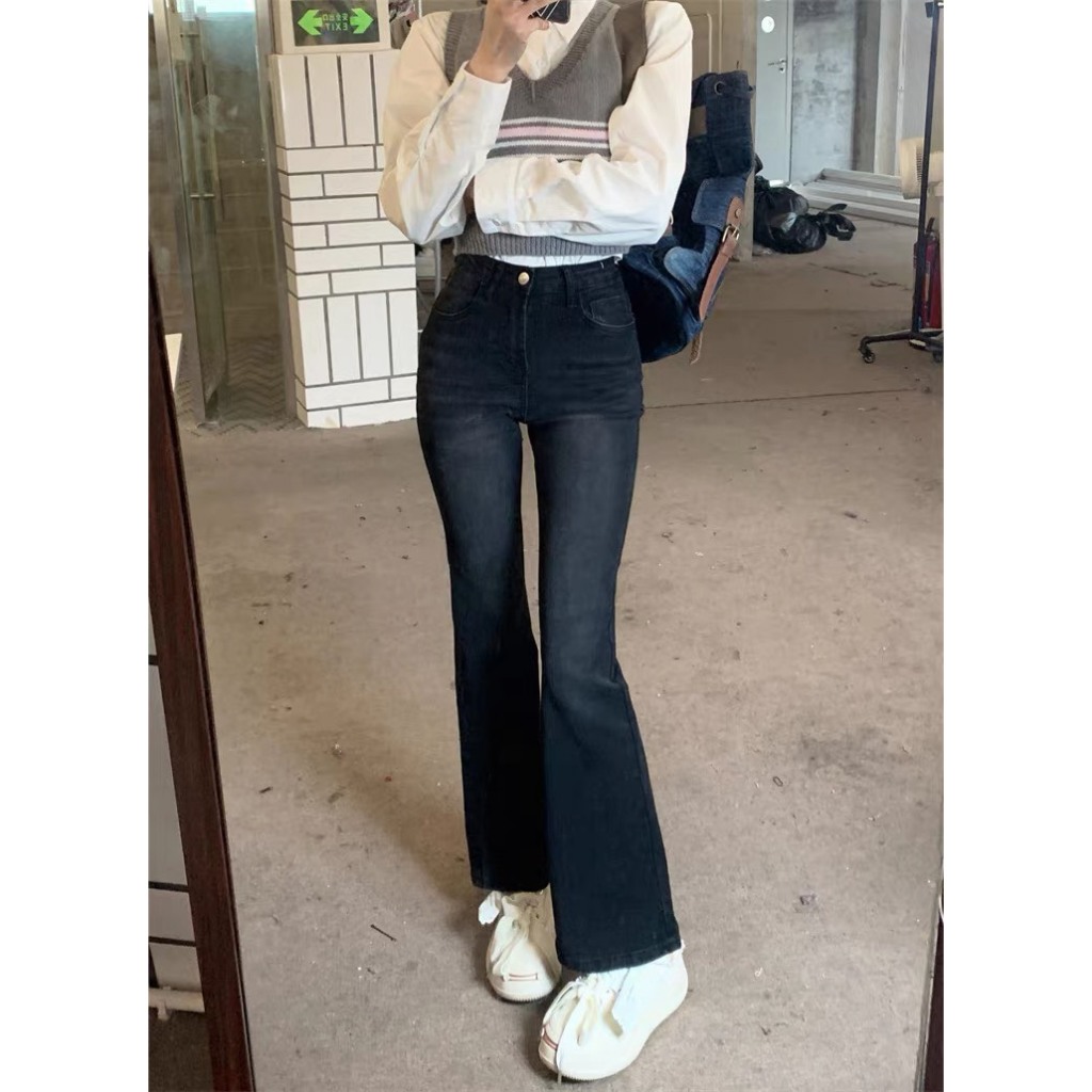 Quần Jean Nữ Ống Loe Bigsize 55–90kg Lưng Cao Co Giãn Tôn Dáng Che Khuyết Điểm LOEMS335 – 2KJeans | BigBuy360 - bigbuy360.vn