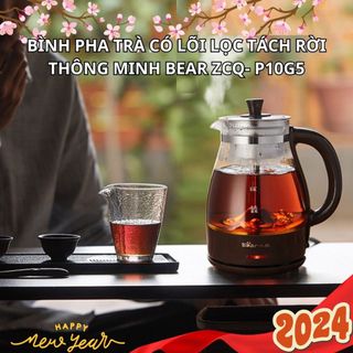 Máy Pha Trà Bear ZCQ-P10G5 Dung Tích 1L Tiện Dụng, Kèm Lõi Lọc Trà, Thủy Tinh Cao Cấp