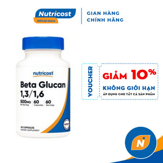 Viên Uống Tăng Cường Hệ Miễn Dịch Bảo Vệ Cơ Thể Nutricost Beta Glucan 1,3 1,6 500mg 60 Viên