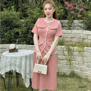 Set Áo Xest Kèm Chân Váy Xếp Li Dáng Dài Phong Cách Sang Trọng XRT0116