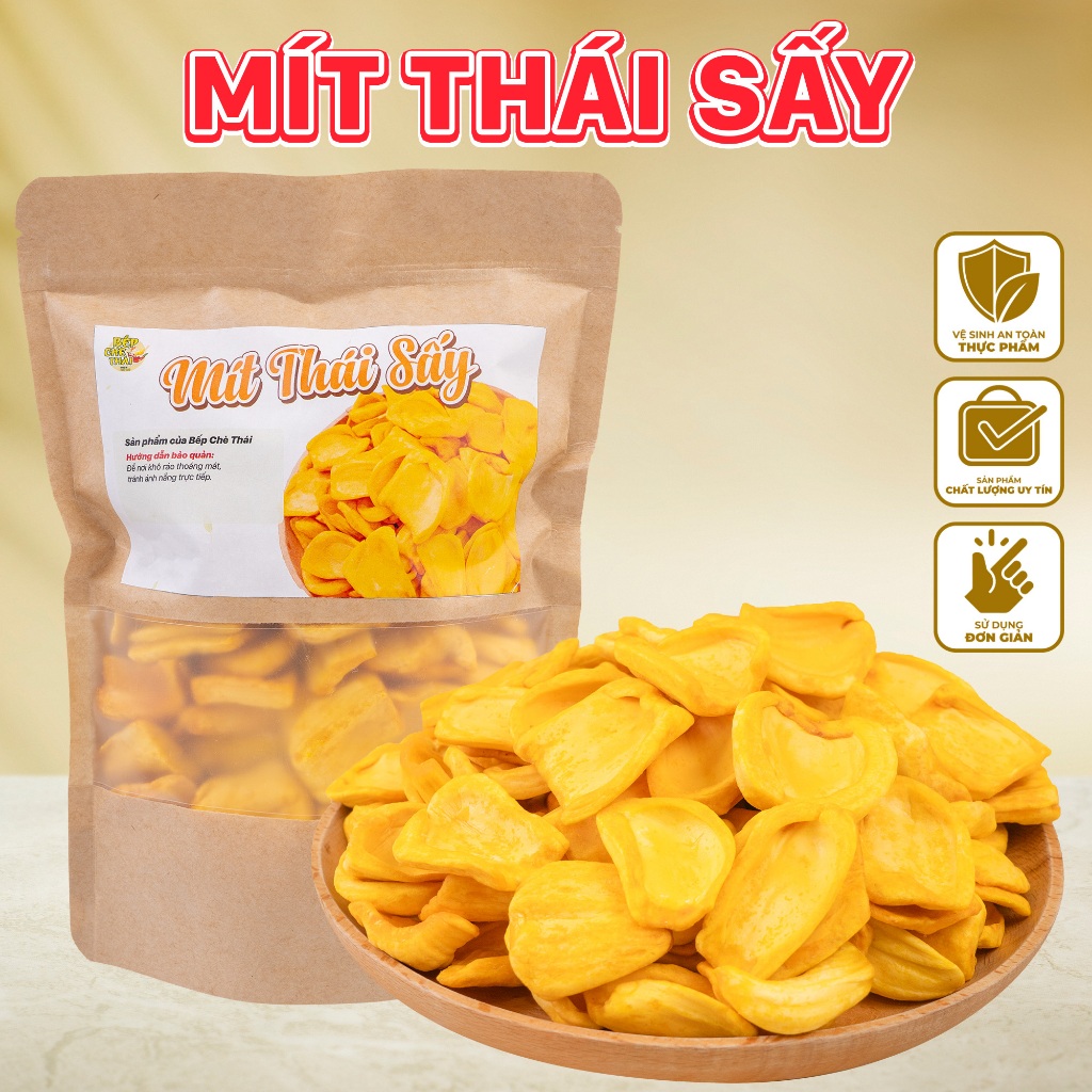 Mít Thái Sấy Giòn -  ngọt thanh, giòn xốp, thơm nồng - Túi 250gr / 500gr - Bếp Chè Thái