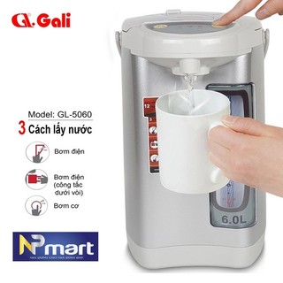 Bình thủy điện 6 lít gali gl-5060 3 cách bơm lấy nước
