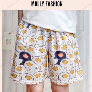Quần Short hoạt hình Unisex VỊT BẾU ❤️ Quần đùi nam nữ mặc nhà Freesize 38-65kg Molly Fashion