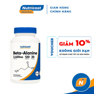Viên Uống Hỗ Trợ Tăng Sức Bền Và Hiệu Suất Luyện Tập Nutricost Beta - Alanine 3400mg 120 Viên Nhộng