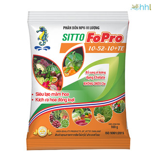 Phân bón lá NPK hòa tan Sitto FoPro 10-52-10 +TE gói 100g
