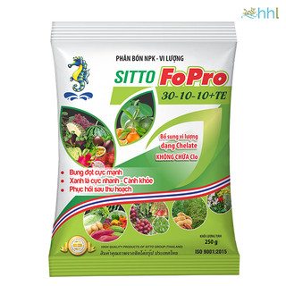 Phân bón lá NPK hòa tan Sitto FoPro 30-10-10+TE gói 250g/500g