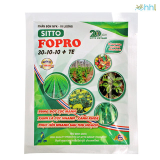 Phân bón lá npk hòa tan sitto fopro 30-10-10+te gói 50g