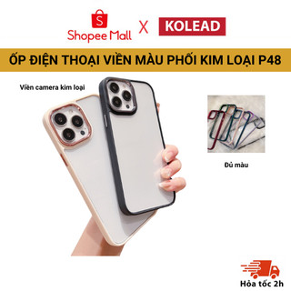  Ốp lưng TPU Dẻo KOLEAD P48 Trong Suốt Màu Sắc Ngọt Ngào phối kim loại Cho IPhone 15 Pro Promax Plus