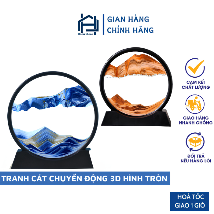 Tranh cát chuyển động 3D, tranh cát chảy nghệ thuật HSON trang trí để bàn decor làm việc làm quà tặng cao cấp