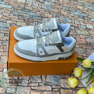 Giày sneaker xám trắng, giày thể thao xám full box