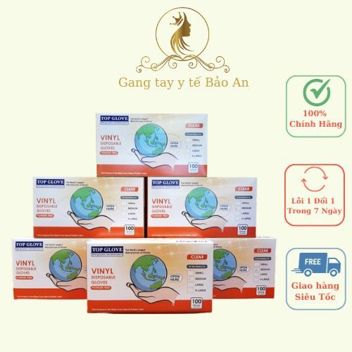 ( Xả kho )Găng tay trong suốt Vinyl Blend, Găng tay giảm béo dai dùng cho thực phẩm, phun xăm, thẩm mỹ 100 chiếc