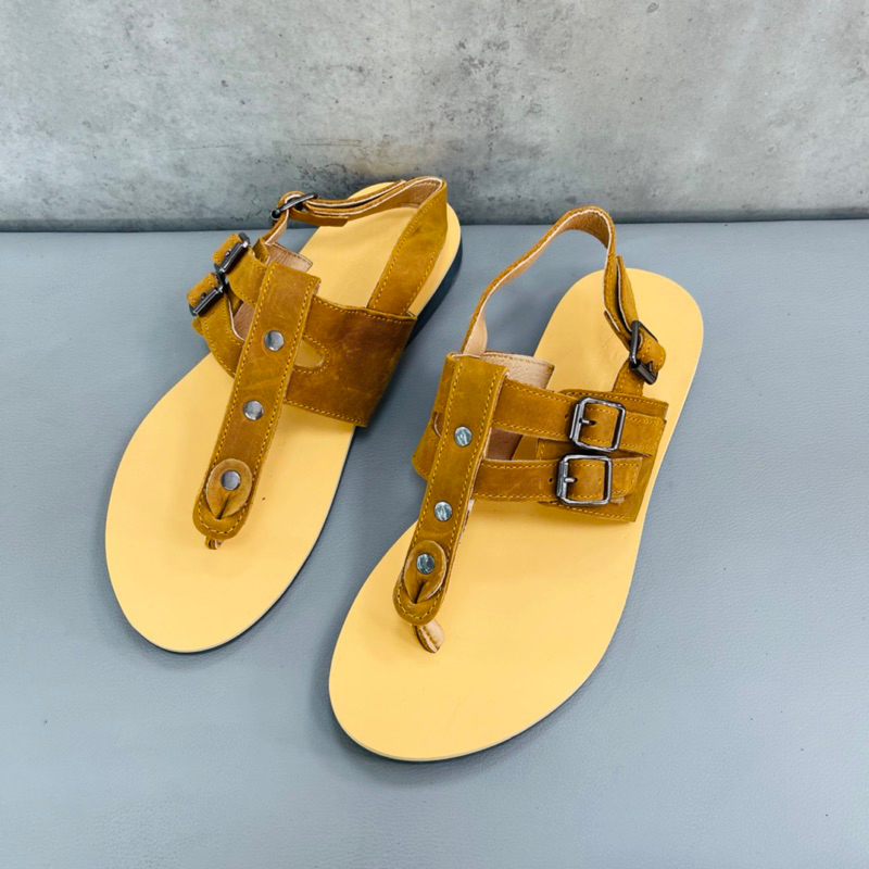 Sandal Unisex, dép quai ngang, dép nam da bò, không thấm nước, êm chân thoải mái  Atshoes XDMM02