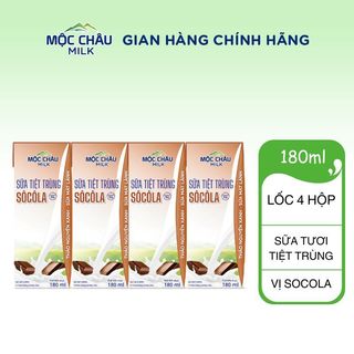 Combo lốc sữa tươi tiệt trùng vị sôcôla 180ml mộc châu milk