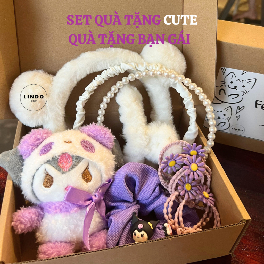 Set Quà Tặng Cute LINDO, Quà tặng Bạn Gái, Bạn Bè Các Dịp Đặc Biệt, Valentine 14/2, 8/3, 20/10