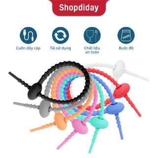 Dây Buộc Cáp Silicone Nhiều Màu Sắc, Dây Phụ Kiện DIY Dây Móc Khóa, Dây Rút Buộc Đồ Gọn Gàng Đa Năng  D28