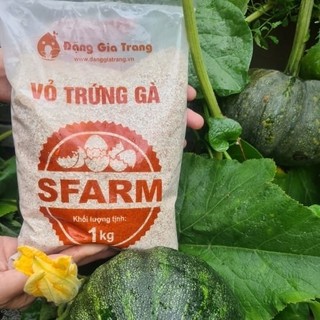 Vỏ trứng gà Sfarm 1kg, (Đã Qua Xử Lý) Cung Cấp Canxi Và Khoáng Chất Cho Cây Trồng