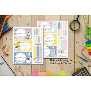 Nhãn vở classmate cl-nt228, 15 nhãn vở + 40 nhãn tên + 15 nhãn gáy sách