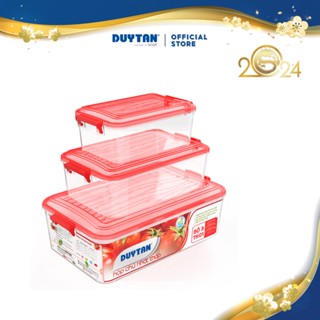 Hộp chữ nhật thấp bộ 3_TH01 DUY TÂN nhựa PP, hộp đựng thực phẩm bộ 3 kích cỡ
