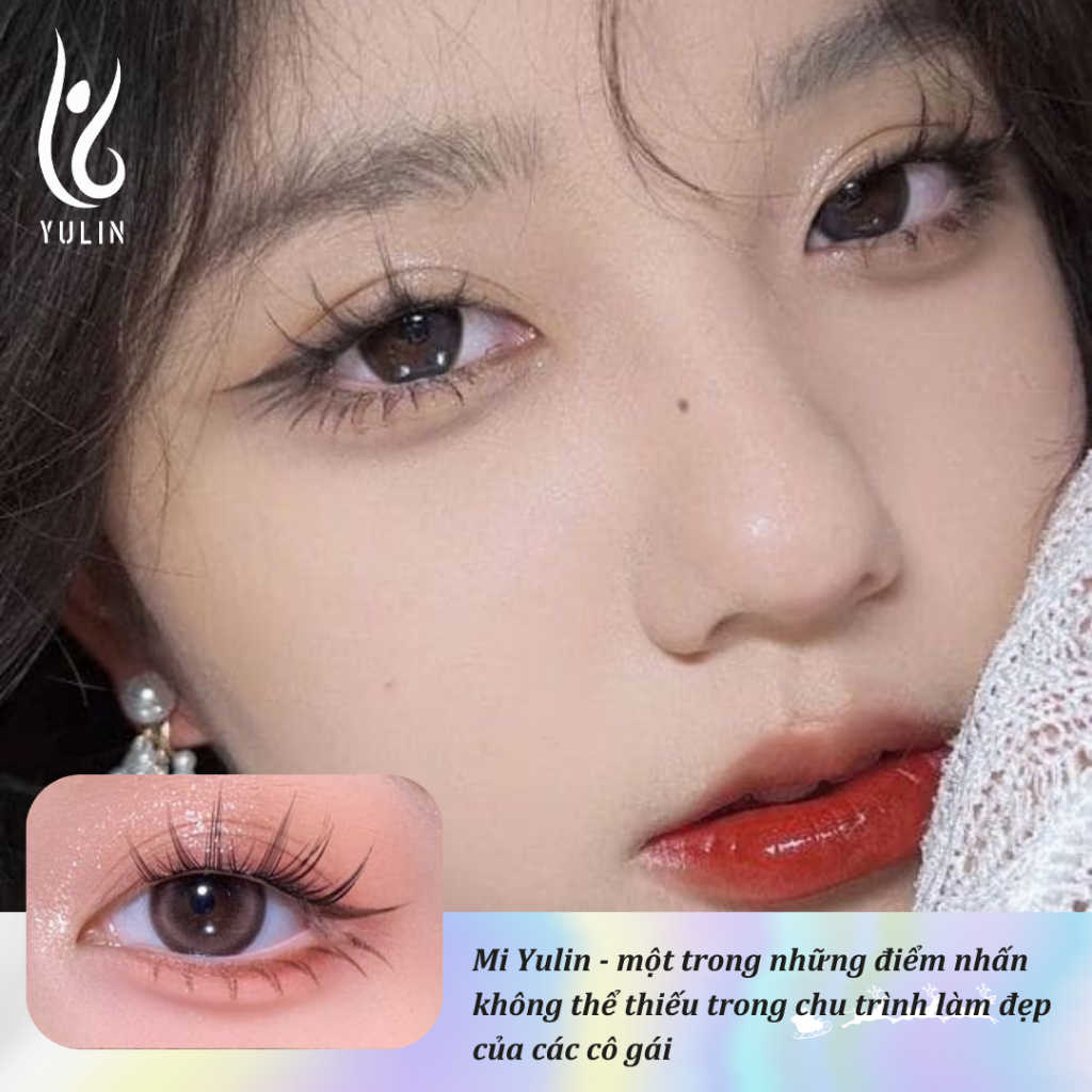 Mi giả tách sợi siêu mảnh và tự nhiên YULIN mã A05, mi tách sợi tặng kèm keo và kẹp lấy