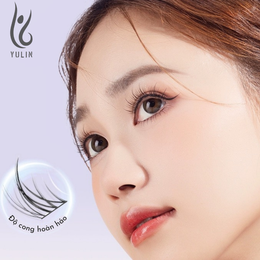 Mi giả tách sợi siêu mảnh và tự nhiên YULIN mã A05, mi tách sợi tặng kèm keo và kẹp lấy