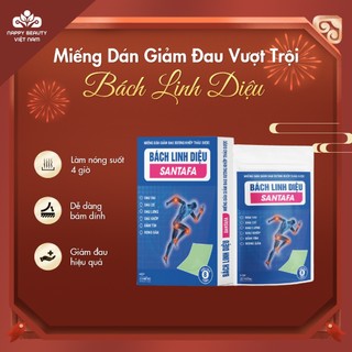 Miếng Dán Giảm Đau Vai Gáy, Xương Khớp, Bong Gân, Đau Do Chấn Thương Bách Linh Diệu Santafa-Hộp 10 miếng